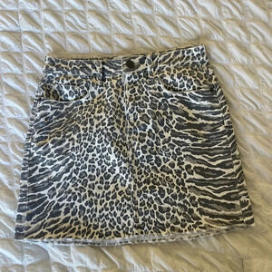 Current/Elliott animal print denim skirt